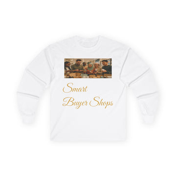 Long Sleeve Tee — "Smart Buyer Shops" Retro Market Graphic