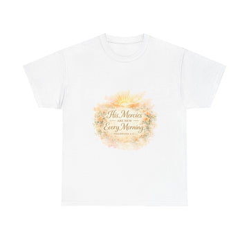 T‑Shirt — "His Mercies Are New Every Morning" Floral Christian Inspirational Tee