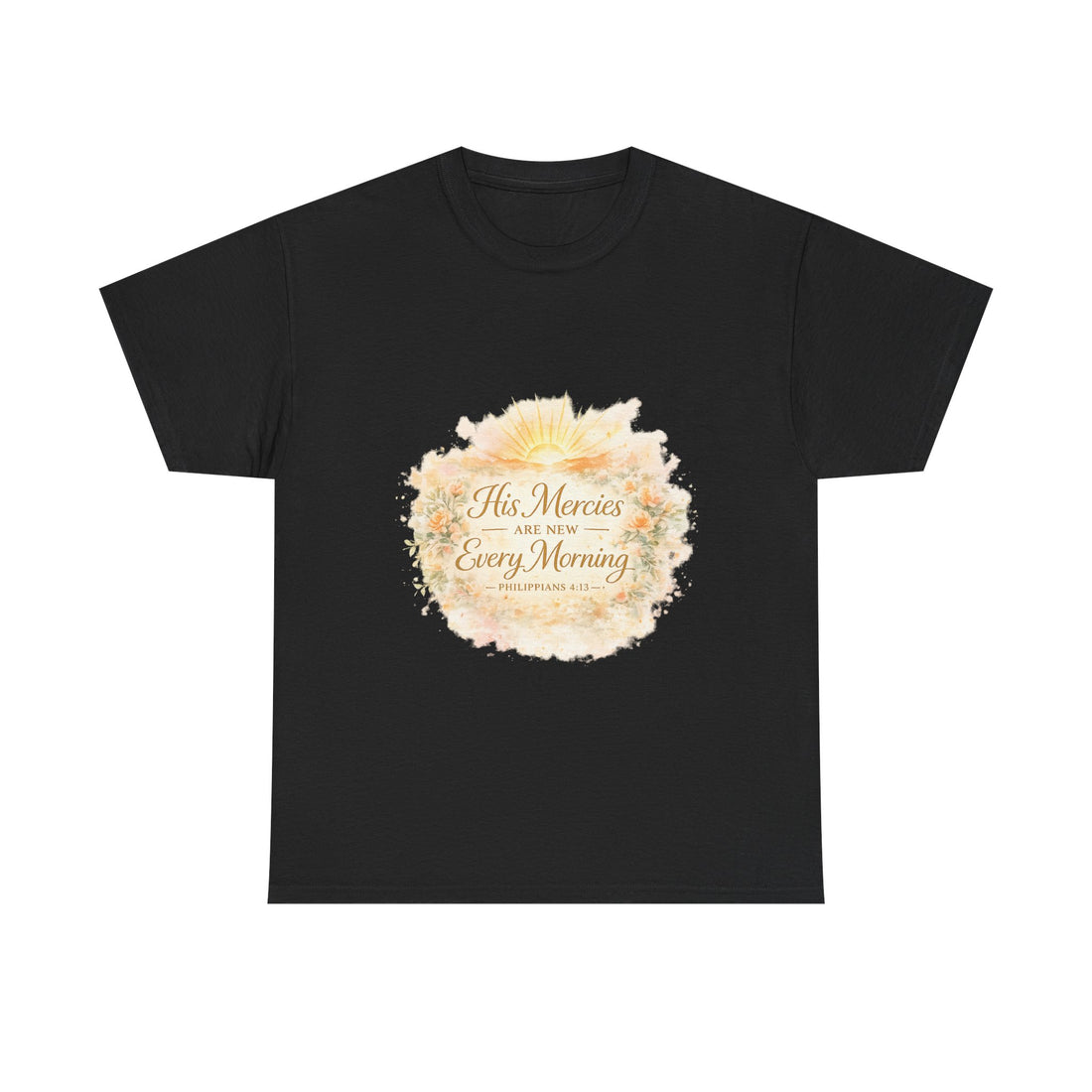 T‑Shirt — "His Mercies Are New Every Morning" Floral Christian Inspirational Tee