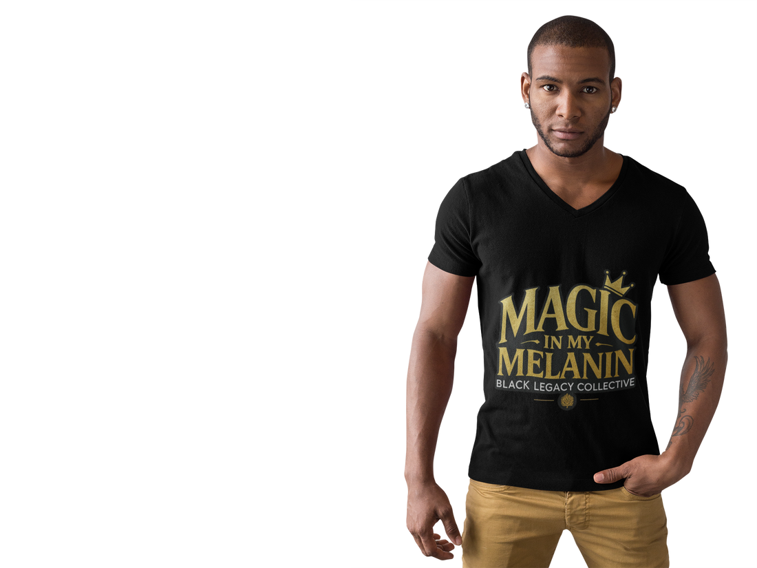Magic in My Melanin Tee – • Gold Script Black Pride Tee • Black Legacy Collective