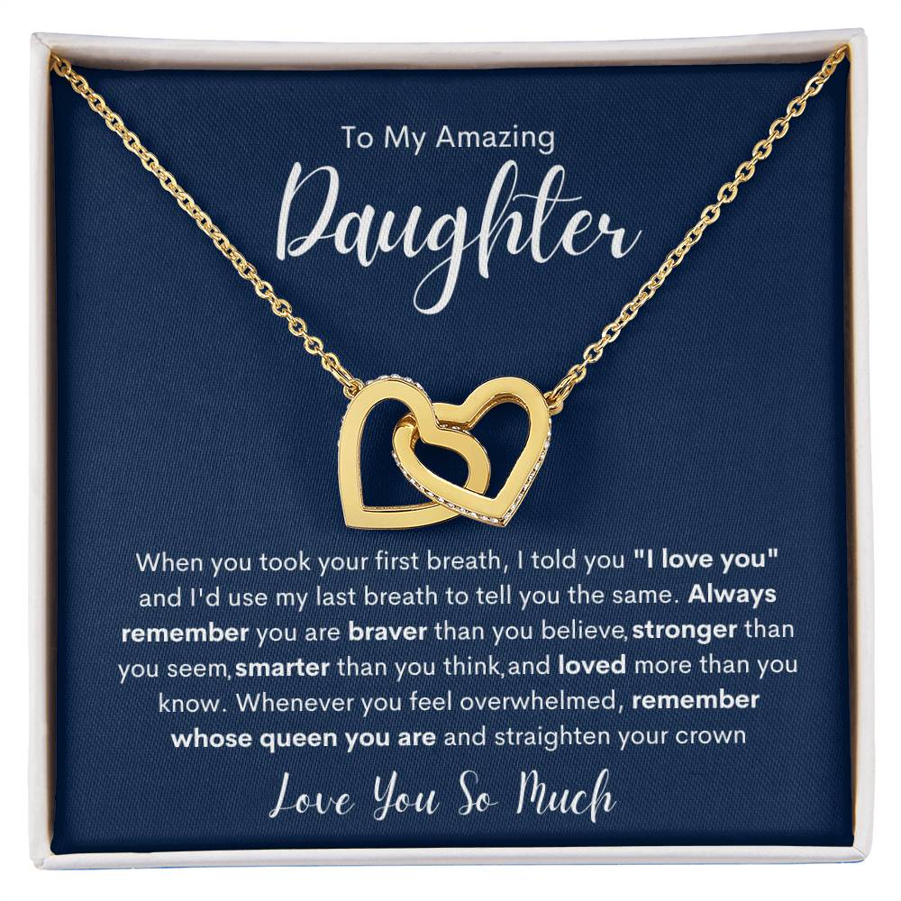 To My Amazing Daughter | Interlocking Hearts necklace