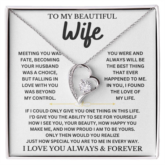 To My Beautiful Wife | Forever Love Necklace